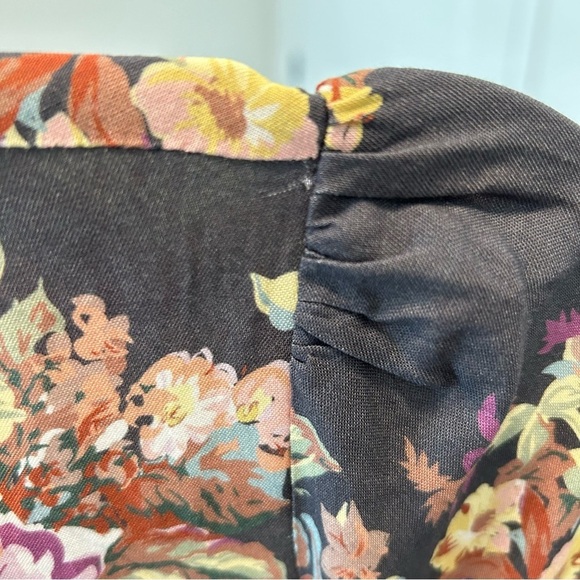 NWT Auguste The Label Wrap Dress High Low Charcoal Floral Print Size Large (8) - Picture 12 of 14